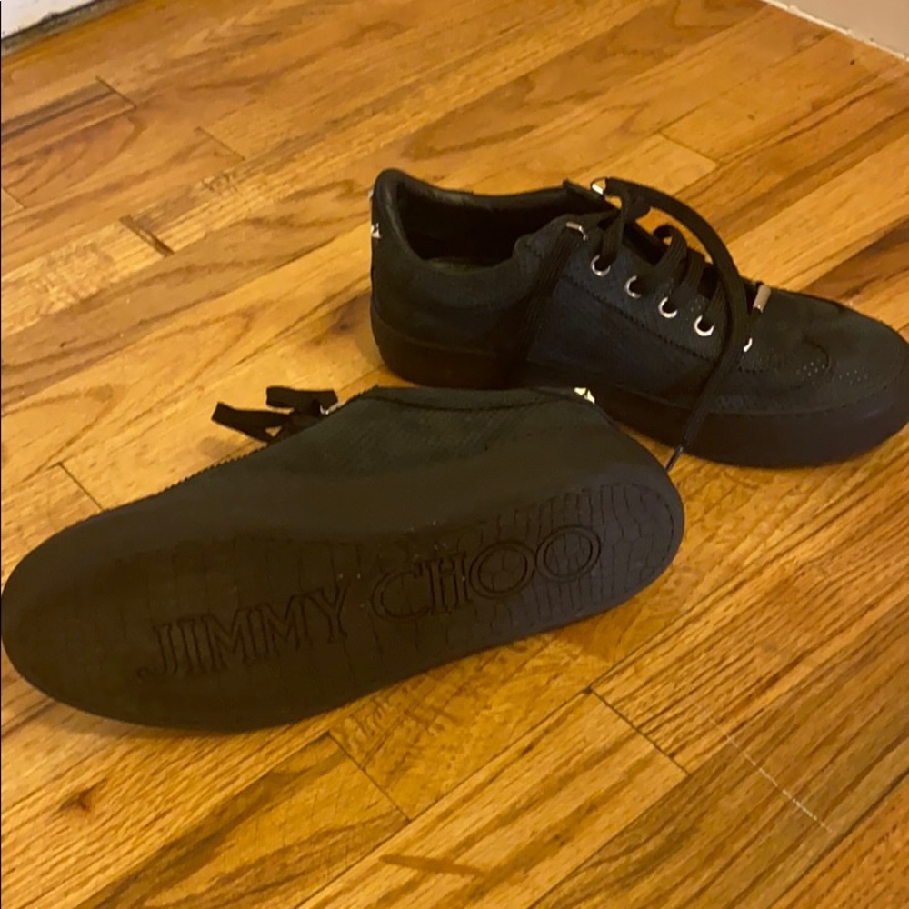 Jimmy Choo men’s black leather sneaker